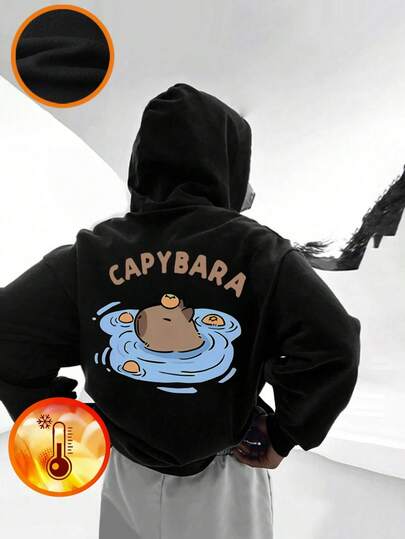 1pc Boys' Casual Printed Pullover Hoodie Sweatshirt, Warm Thermal Lined, Long Sleeve, Autumn/Winter - Fun And Colorful Hoodie To Inspire Kids' Imagination