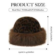 Women's Plush Woolen Hat With Sheep Print, Warm And Soft, Adjustable, Perfect For Winter And Spring, Christmas, New Year's, Thanksgiving, And Valentine's Day.Mother's Day,Mom,Mother's Day Gift,Flower,Jewelry,Mother's Day Decorations,Mother's Day Party Supplies,Women,Pink,Gift Set - 棕色 - 查看 5