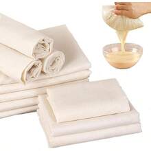 8 Piezas Cheese Cloth, Tela de Queso, Cuajo para Queso, Nut Milk Bag, Manta de Cielo, Se Puede Utilizar Para Hacer Queso, Yogur, Filtrar Leche, Nueces, Avena, Empaquetar Especias, Jugo Vegetal - blanco - Ver 13