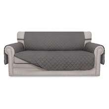 Sofa Slipcover Reversible Loveseat Sofa Cover Couch Cover For 2 Cushion Couch Furniture Protector With Elastic Straps For PetsDog Cat Oversized Loveseat, Gray/Gray - 多色1972 - 查看 1