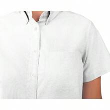 Women's White Button Down Short Sleeve Oxford Shirt, Style - trắng - Xem 5
