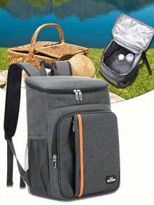 1个18升大容量保温背包，户外露营野餐午餐包，防水牛津布车载冰盒，食物保鲜盒，午餐包，女士午餐盒，女士学习用品包，返校用品包