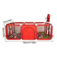 Corralito Bebe Con Vallas Para Bebé Plegable Corral, Rojo - Rojo - Ver 9