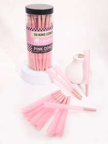 50 Pack Cabin Puff Cones Classic King Size Pink-Slow Burning Pre Rolled Cones With Tips & Packing Tubes Included,Christmas Present.50 Cabin Puff King Pre-Rolled Cones.Cones Inside Come In 25 STACKS Of 2 Cones Resulting In 50 Total Cones.Rolling Paper Gift. - Pink - View 8