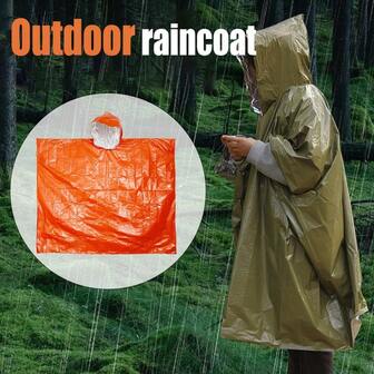 Outdoor Portable Camping Raincoat, Emergency Travel Hiking Rain Poncho, Foldable Survival Hiking Rainwear, Outdoor Camping Accessories, For Camping, Travel, Hiking