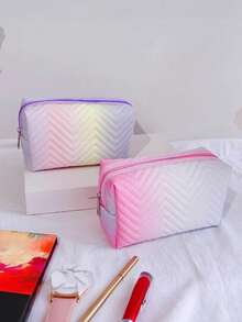 1 حقيبة تخزين متعددة الوظائف من جلد البولي يوريثان، حقيبة مكياج ذات ألوان متدرجة، حقيبة تخزين كبيرة السعة مقاومة للماء، حقيبة تخزين ملونة، مناسبة لتخزين مستحضرات التجميل ومنتجات العناية بالبشرة، مناسبة للمنزل والسفر والخارج وديكور المنزل والتنظيم، هدايا العطلات، ديكور غرفة المكياج، حقيبة مكياج، ضروريات السفر - متعدد الألوان - مشاهدة 9