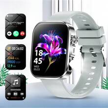 2025新款高清全触控智能手表，男女通用 - 无线通话/短信/多种运动模式/远程拍照/户外LED灯，兼容安卓和iOS系统，USB充电，合金外壳/硅胶带/金属条，现代风格清晰显示屏，是理想的礼物之选，可追踪运动数据，健身智能手表，多功能智能手表，适合万圣节、感恩节、圣诞节等节日佩戴。