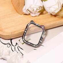Ốp lưng họa tiết hoạt hình, vỏ bảo vệ mạ điện PC lấp lánh như kim cương, kèm miếng dán màn hình cường lực độ nét cao, phù hợp với SE 11/10/9/8/7/6/5/4, tương thích với Apple Watch 40/41/42/44/45/46mm, dòng Diamond Sparkle, phiên bản dành cho nữ. - Màu đen thuần khiết - Xem 3