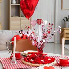 Adornos de árbol de mesa con forma de corazón para San Valentín, con purpurina artificial, para el hogar y fiestas navideñas. - vistoso - Ver 1