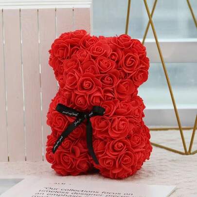 1pc, 20cm Artificial Romantic Mini Rose Bear, PE Foam Rose Bear, Suitable For Valentine's Day Gift For Girlfriend, Mother's Day Gift, Graduation Gift, Christmas Gift