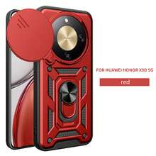 Ốp lưng điện thoại Honor X9d 5G có ống kính camera trượt và chân đế - Đỏ - Xem 9