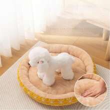 Warm Pet Bed Mat, Cat Bed, Dog Bed, Round Pet Nest - Yellow - View 5