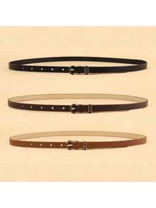 1条合金PU扣腰带，适合搭配连衣裙 - 黑色 - 查看 3