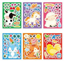 beartale 6 pièces Autocollants de puzzle interactifs amusants parent-enfant, autocollants de puzzle de personnages de bande dessinée DIY, autocollants de bande dessinée mignons graffiti DIY, cadeau pour filles, jouet pour garçons, faveur de fête, cadeau fête des mères, jouet pour enfants, décoration fête des mères, autocollants, motif de bande dessinée, faveurs de fête pour enfants, fournitures de bas de Noël - Multicolore - Voir 15