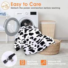 Heated Wearable Blanket Hoodie, 3 Heat Settings Oversized USB Heated Hooded Blanket Adult Without Bank, Cozy Warm Heated Hoodie Blanket Sweatshirt With Pocket And Sleeves - White-black - View 6
