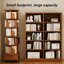 Biblioteca Giratoria Librero Organizador Libros Alto 173cm - Marrón - Ver 5