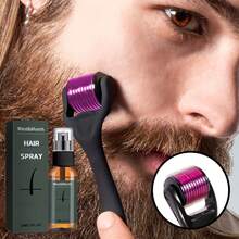 Set de cuidado de barba para hombres West&Month con rodillo de masaje - Spray y rodillo para barba para un cabello facial suave y liso - Post-afeitado, cuidado diario - Fortalece y acondiciona la barba - Ideal para barbas de caballero, bigotes y patillas - Kit de cuidado para hombres - Kit de spray para el crecimiento de la barba (1 unidad) - Ver 7