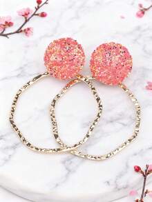 sehuoran 1对圆形金属彩色水晶水滴耳环，高品质水钻首饰配饰，女士批发耳环，波西米亚风水滴耳环，黑色夸张耳环 - Style 1 - 查看 7