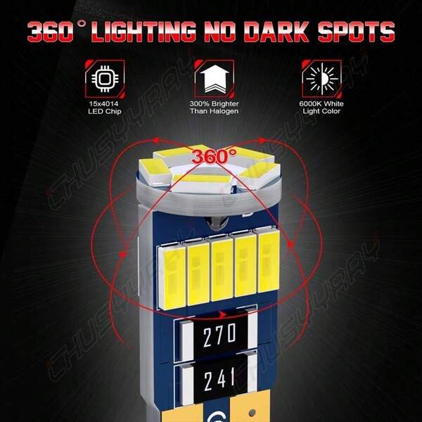 5 X White T10 194 W5W LED License Plate Light Bulb For 2000-2023  Expedition
