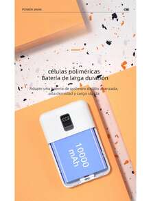 Power Bank WB-070 | Carga Rápida PD 22.5W | 10000mAh | Dual USB-C + Built-in Cable | Portable Slim Design - Negro - Ver 3