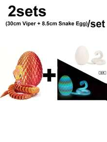 2/3 Stücke 30cm Schlangen Statue mit Locken - 3D gedrucktes Schlangen Spielzeug mit Schlangen Ei, mythisches Geschöpf Design, Dekoration für Zuhause, Stressabbau Spielzeug, geeignet für Weihnachten, ab 14 Jahren (zufällige Augenfarbe), Fidget Toy, 3D gedruckte Tiere - Schlange Viper, 3D Schlange, Mini 3D gedruckte Tiere, 3D gedruckte Schlangen, 3D gedruckte Schlange mit Ei