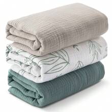 3条装婴儿襁褓毯，透气柔软，适合新生儿，男女通用，可用于拍嗝，必备婴儿用品，送礼佳品 - 彩色 - 查看 9