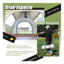 Tienda de Campaña para 4 Personas | Dimensiones Generosas 220x200 cm - Dorado - Ver 2