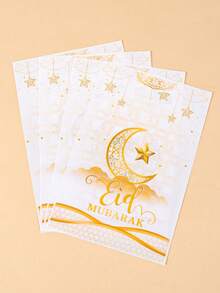 10/20/50 قطعة أكياس هدايا عيد مبارك، تصميم القمر والنجوم الذهبية البيضاء، أكياس بلاستيكية مع مقابض، ديكور رمضان للمنزل، هدايا حفلة عيد الفطر لتغليف الهدايا، أكياس تسوق للبيع بالتجزئة، ديكورات عيد الفطر 2026 مستلزمات الحفلات، أعياد عربية، أعياد إسلامية - متعدد الألوان - مشاهدة 4