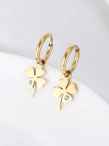 1 Paar klassische Mode Kleeblatt Anhänger Ohrringe, geeignet für Mädchen, Straße, Urlaub, Weihnachtsschmuck Geschenk, Alltagstragen