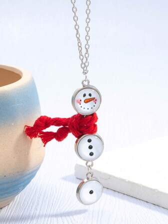 Collar con colgante de muñeco de nieve de moda 2025, regalo de Navidad