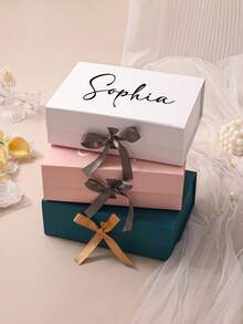 Personalized Magnetic Ribbon Box,Custom Name Bridesmaid Proposal Gift Box,Bridal Shower Box,Will You Be My Bridesmaid Box,Wedding Gift Box,Festive Calendar