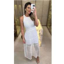 Long White Crochet Dress – Elegant, Feminine, And Timeless - 白色 - 查看 3
