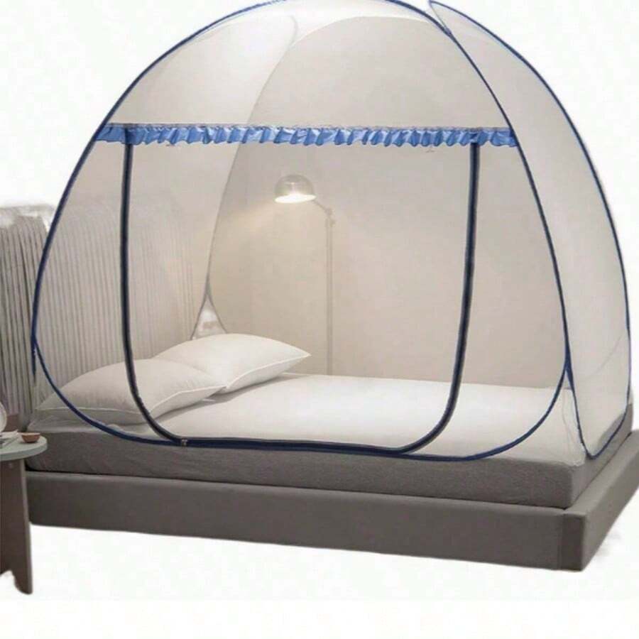 Mosquitero Plegable Cama 1.8x2x1.5m, Sin Necesita Colgarse - Azul - Ver 1