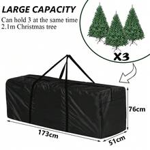Extra große Aufbewahrungstasche für Weihnachtsbaum, 210D Oxford Starke Aufbewahrungstaschen, Heavy Duty Umzugstasche Tragetasche mit Verstärkten Griffen für Bettzeug Decken Kleidung - Schwarz - Übersicht 7