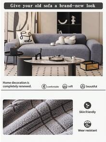 1PC Simple Slouchy Sofa Cover-ElasticFull Coverage,Stretchable & Non-SlipSofa Protector, Fits 1-4 Seater Couches Machine Washable.Al-Season UniversalUse,Pet-Friendly & Stain- Resistant Sofa Slipcover - Grey - View 6