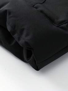 Colete masculino casual de gola alta com zíper frontal e cor sólida - Preto - Ver 6