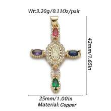 1pc Copper Micro-Inlaid Full Diamond Cross Pendant, Fashionable & Personalized Mini Charm For DIY Bracelet, Necklace, Earrings, Phone Chain, Versatile Handmade Accessory - Multicolor - View 18