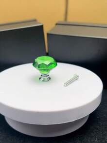 Diamond Handle Set, Multi-Color Options To Enhance Home Decor, Transparent Crystal Handles, Diamond Cut Face Drawer Cabinet Door Pulls, Single Hole Wardrobe Cabinet Handles - Multicolor - View 8