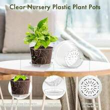 4 Inch Clear Nursery Pots 8 Pack Highly Transparent Plant Pots For Small Indoor Plants With Drainage Holes And Trays Plastic Seedling Starter Planters For Flowers - 3 inch 30 miếng - Xem 3