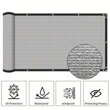 150GSM 重型隐私屏风围栏，带孔眼防风遮阳布，防紫外线，适用于公寓、露台、后院、泳池、门廊，包含 50 根扎带（1 件装，灰色） - 淺灰色 - 查看 3