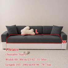 1pc Plush Jacquard Anti-Slip Sofa Seat Cushion Cover, Soft & Skin-Friendly, Pet-Proof, Elastic Sofa Slipcover, Suitable For L-Shaped Combination Sofa And 1/2/3/4 Seater Sofa (Sold Individually), Modern Minimalist Style, All Season - Dark Grey - View 18