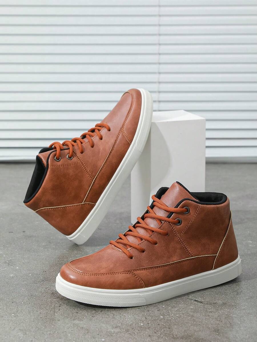 男士休闲高帮运动鞋，防滑运动鞋，厚底运动鞋