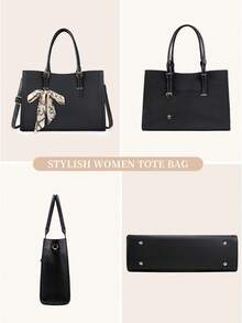 NEWHEY 15.6英寸女士防水真皮笔记本电脑包，商务笔记本电脑公文包，办公旅行单肩包，圣诞礼物 - 彩色 - 查看 8