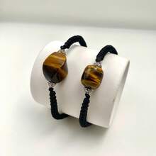 1 Pc Fashionable Hand Woven Irregular Tiger Eye Stone, Suitable For Both Men And Women, Equipped With A Gift Box And Jewelry Storage Bag