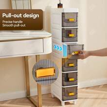Luxury Slim Locker With Drawers - Durable Waterproof PP Material, Multi-Functional Storage Box, Suitable For Bathrooms, Kitchens, Personal Care Product Dispensers, Etc., Suitable For Small Spaces, Storage Drawer Units - Tầng 6 - Xem 8
