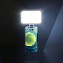 Xu Bojun 1 pieza Luz de relleno LED ultrabrillante - 3 modos de iluminación, portátil y de clip, recargable para teléfono/cámara, maximiza dramáticamente la exposición y nitidez, perfecto para maquillaje, transmisión en vivo, conferencias de Zoom, creación de video/foto - negro - Ver 1