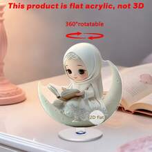 1/2 Pc Cô gái cầm đèn lồng trang trí xoay, Tấm acrylic đa năng, Trang trí nhà cửa, ký túc xá, văn phòng, Quà tặng lễ hội Hồi giáo Ả Rập. - Nhiều màu - Xem 2
