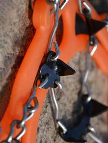 1 Pair Professional Stainless Steel Crampons, Outdoor Non-Slip Ice & Snow Shoe Cover With Chain Spikes, Mountaineering & Ice-Climbing Anti-Slip Traction Device