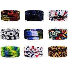 Scott Edward 9pcs Bandanas Mujer Hombre UV Protection Hair Cubre Cuello para el Sol elástico Magia Bufanda Bandana Venda de Deportes para Senderismo,Motocicleta,Yoga,Correr, Ciclismo(el arte) - Multicolor - Ver 3