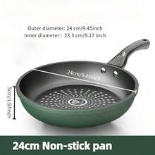 24cm/9.45inch Nonstick Frying Pan, 1pc, Thick Bottom, Crystal Diamond Coating, Suitable For Omelette, Cooking On Gas Stove, Induction Cooktop, New Model - Green - View 3